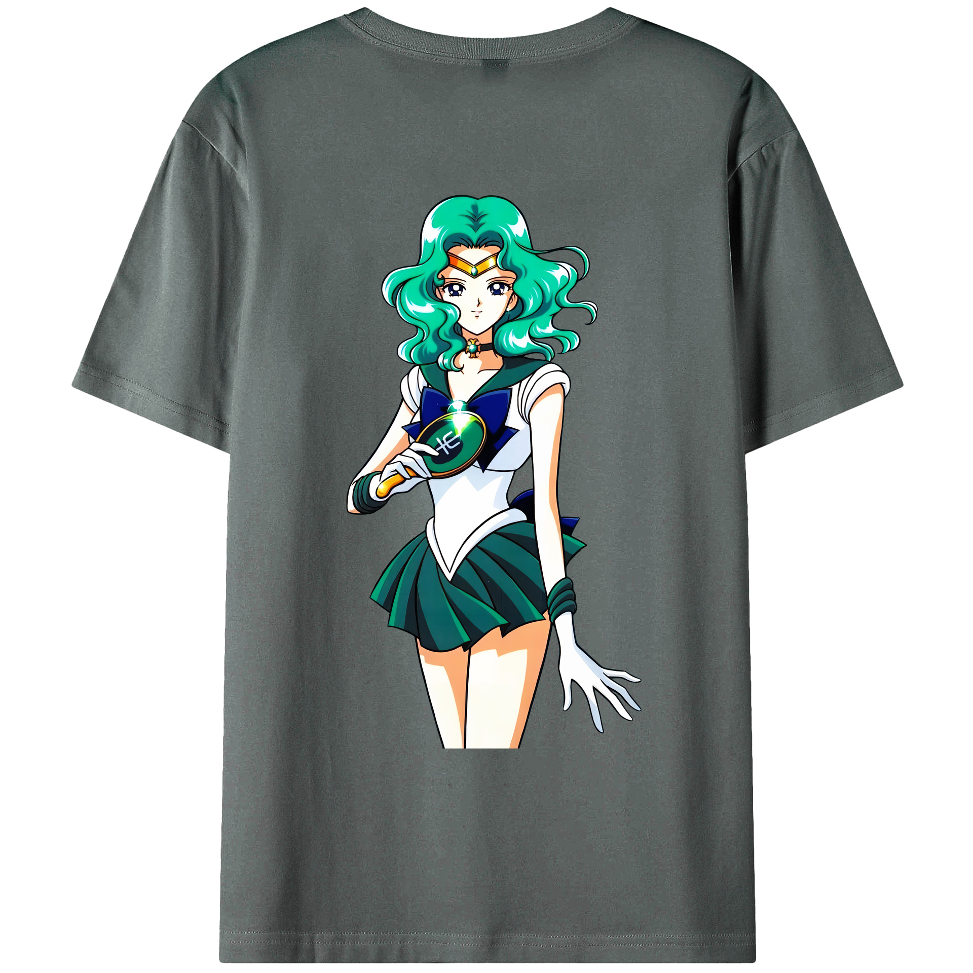 （画像用） 美少女戦士セーラームーン 海王 みちる（かいおう みちる） Sailor Moon Kaiou Michiru 綿100％ メンズ半袖Tシャツ（バックプリント） 通気性
